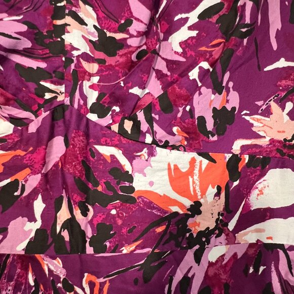 Women's Size 18W East 5th Purple Floral Fit-and-Flare A-Line Floral Dress - Picture 9 of 16